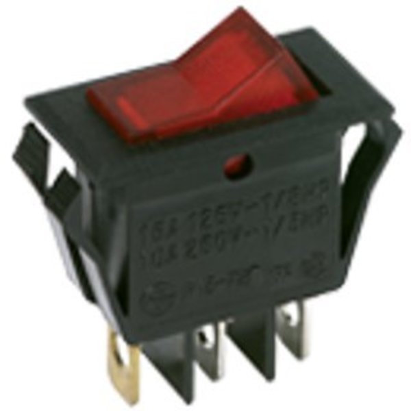 C&K Components Rocker Switch, Spdt, On-On, Latched, Quick Connect Terminal, Rocker Actuator, Panel Mount CL101J72S205QA